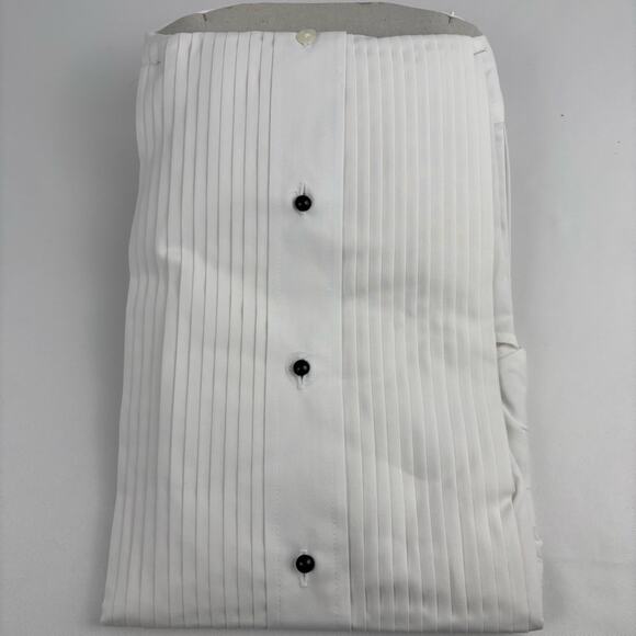 NWT Tuxedo Formal Attire Button Up White Dress Shirt Long Slv, S3 14-14.5 32/33 - Picture 6 of 8